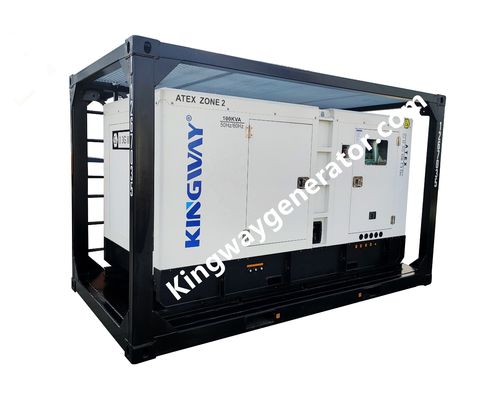 60KVA Kingway ATEX πιστοποιημένη ζώνη 2 Ex Proof Diesel Generator Set με πρότυπα DNV Offshore Service Φρέμα ανύψωσης